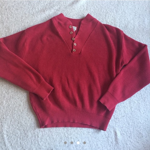Vintage LL Bean Button Up Henley Pullover - Picture 3 of 4